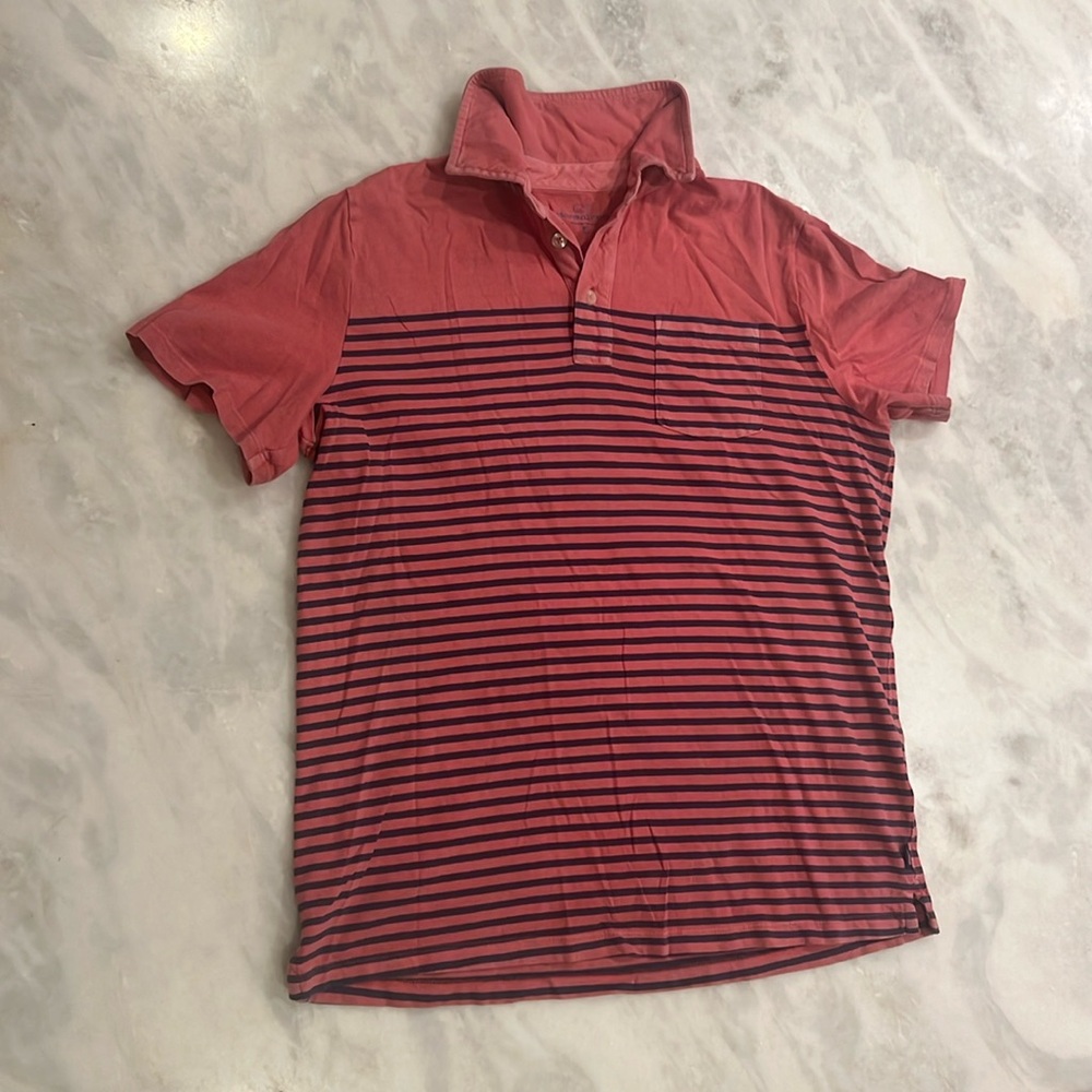 Boys, vineyard, vines, sunwashed red polo size XL